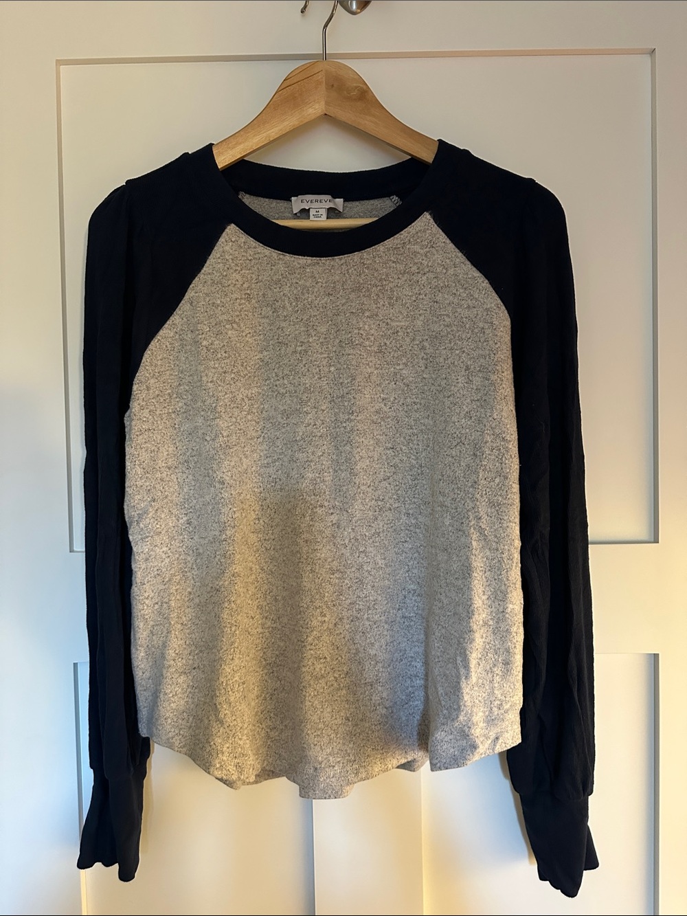 Everlane Raglan Long Sleeve Top with Puff Sleeves